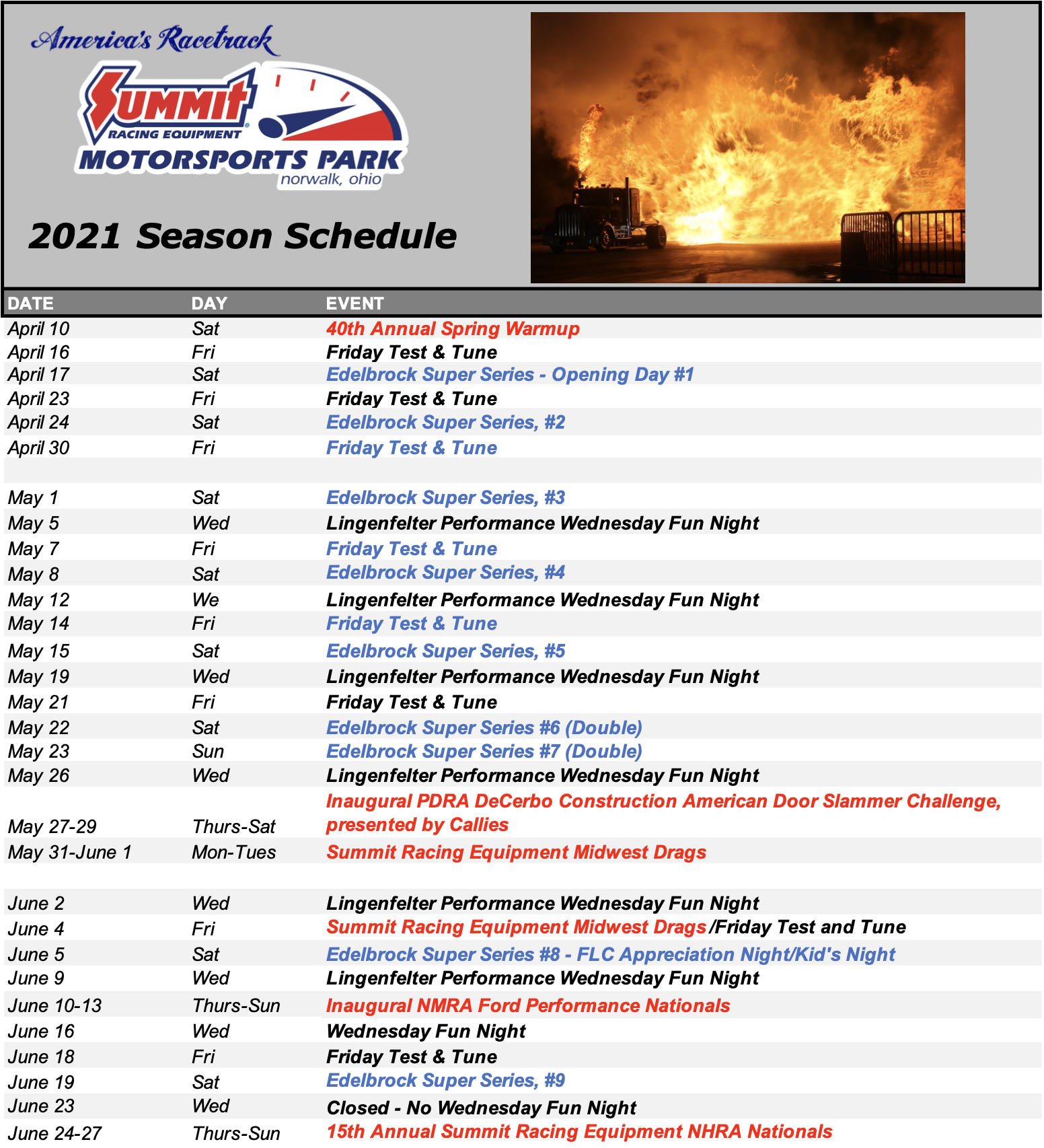 Summit Motorsports Park Seating Chart